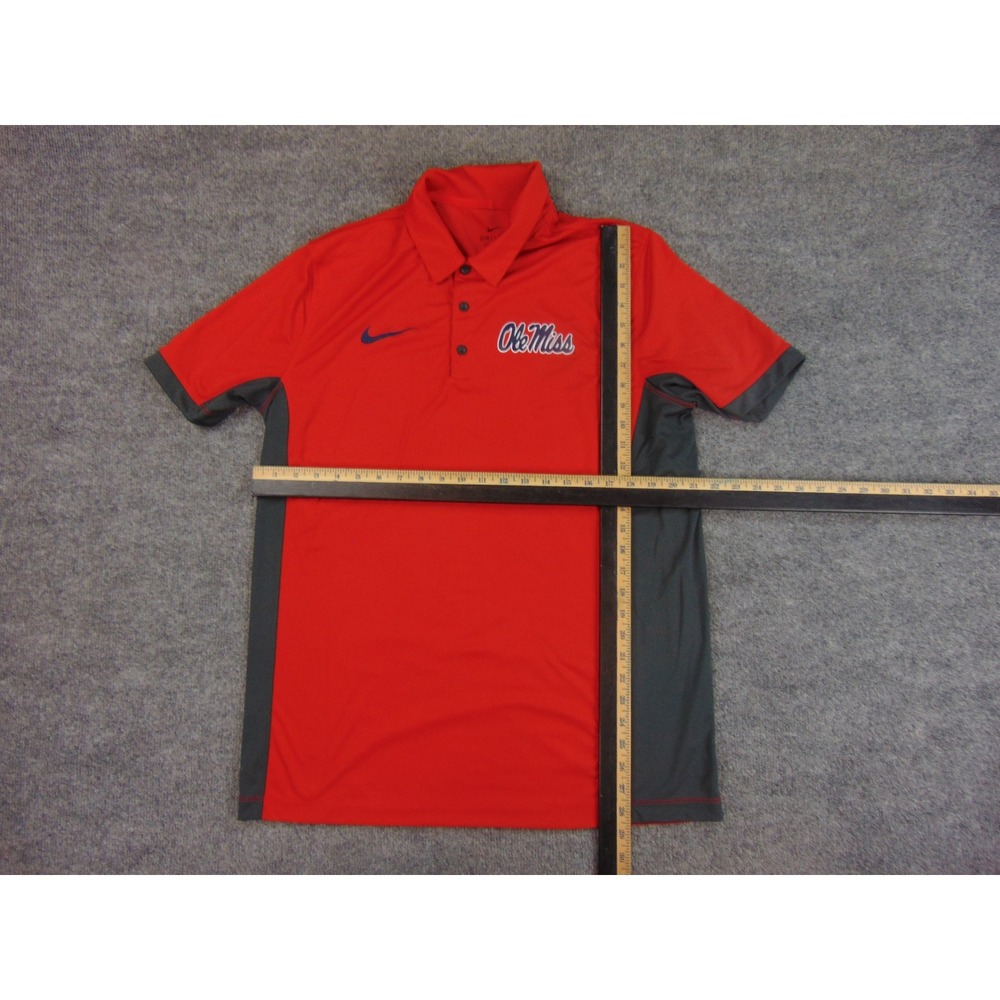 Ole Miss Rebels Polo Shirt‎ Mens Large Red Black Nike Dri-Fit - Picture 4 of 8
